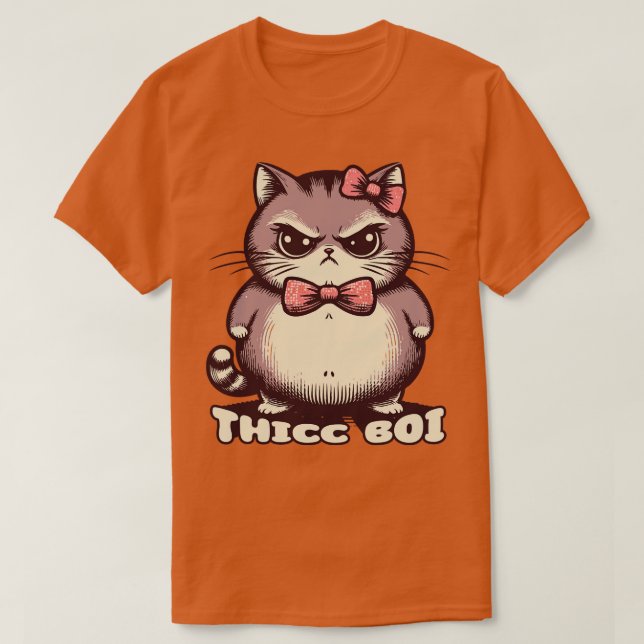 Camiseta Thicc Boi Cute Cat (Diseño del anverso)