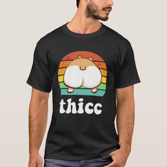 Camiseta Thicc Corgi Extra Thick Dogs Cute Workout Lifting (Anverso)