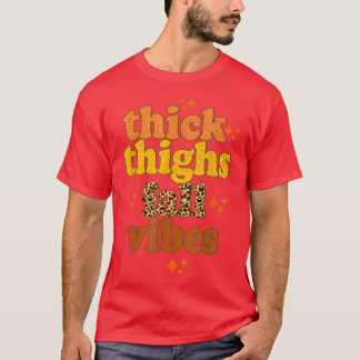 Camiseta Thick Thighs Cae Vibes retro leopard Cae otoño