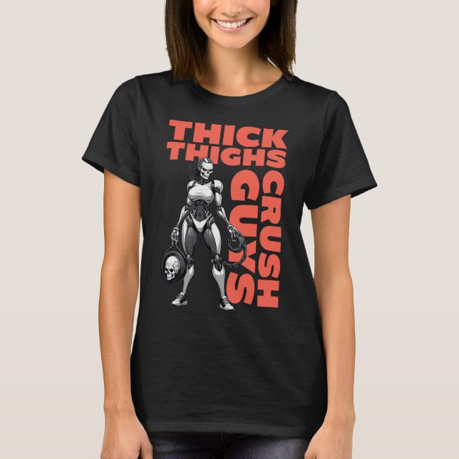 Camiseta Thick Thighs Crush Chicos Hombres Construcción de  (Anverso)