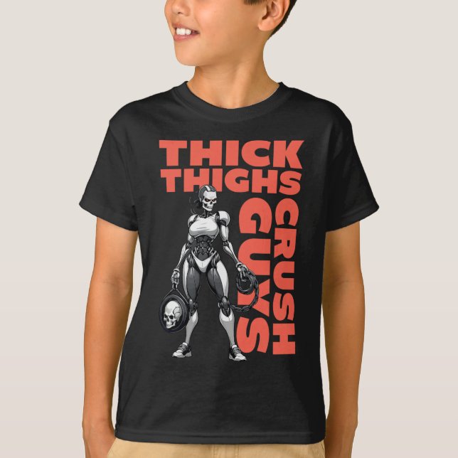 Camiseta Thick Thighs Crush Chicos Hombres Construcción de  (Anverso)