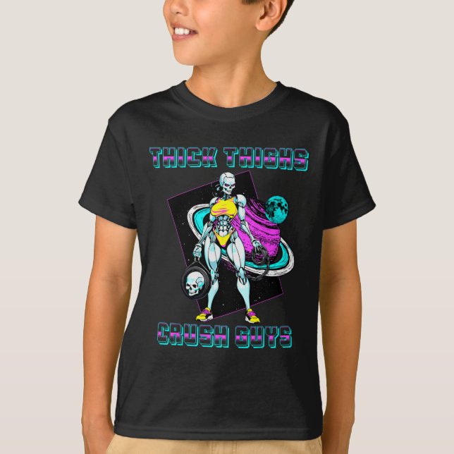 Camiseta Thick Thighs Crush Chicos Hombres Construcción de  (Anverso)