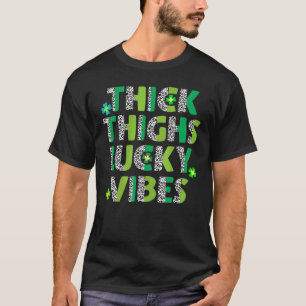 Camiseta Thick Thighs Lucky Vibes St Patrick's Day Leopard 