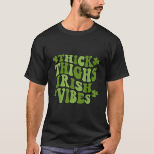Camiseta Thick Thighs Vibes Irlandés Vibes Vintage Shamrock