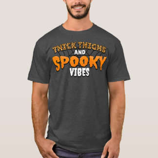 Camiseta Thick Thighy Spooky Vibes Leopard Cheetah Funny Ha