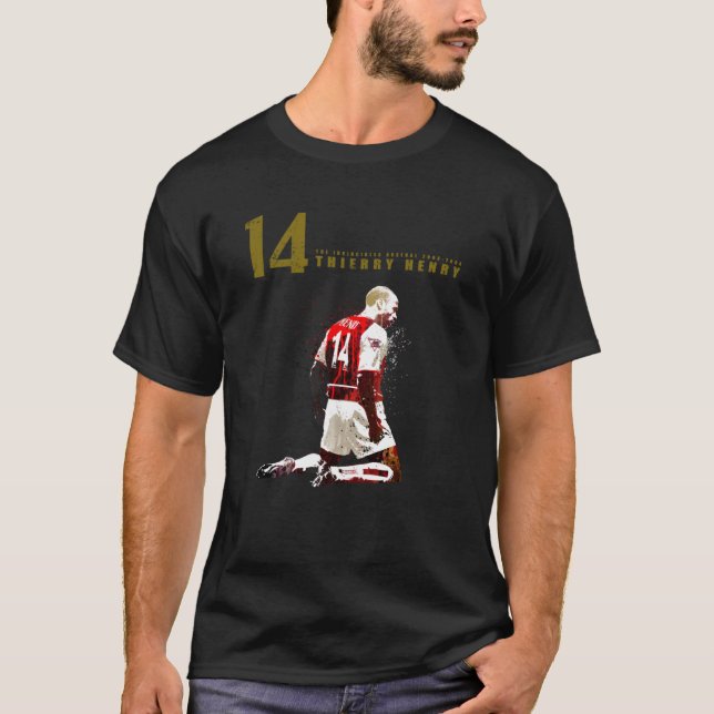 Camiseta Thierry henry 14 sobre rojo oscuro (Anverso)