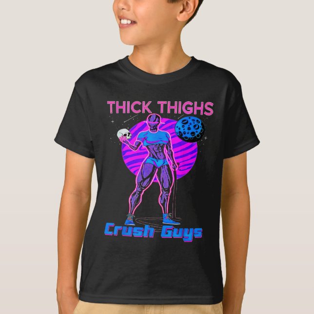 Camiseta Thiick Thighs Crush Hombres Halterofilia Bodybuild (Anverso)