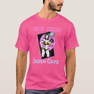 Camiseta Thiick Thighs Crush Hombres Halterofilia Bodybuild