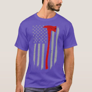 Camiseta Thin Red Line Axe Firefighter Flag