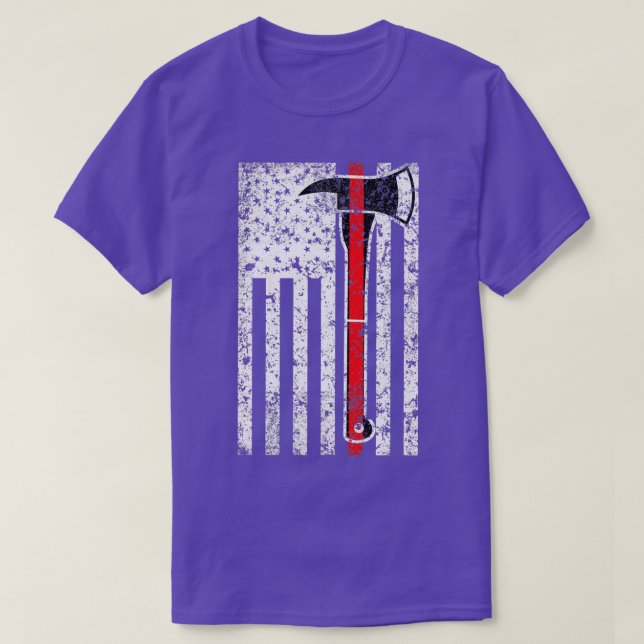 Camiseta Thin Red Line Firefighter Mens US Flag Shirt (Diseño del anverso)