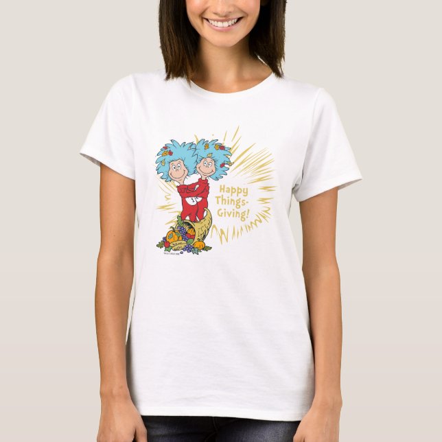 Camiseta Thing One Thing Two ¡Cosas de Acción de Gracias! (Anverso)