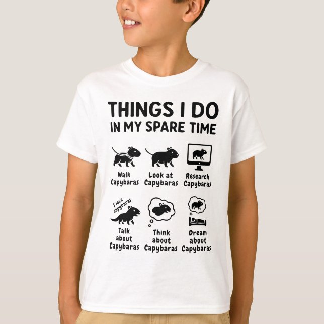 Camiseta Things I Do In My Spare Time Capybara Funny Pet (Anverso)
