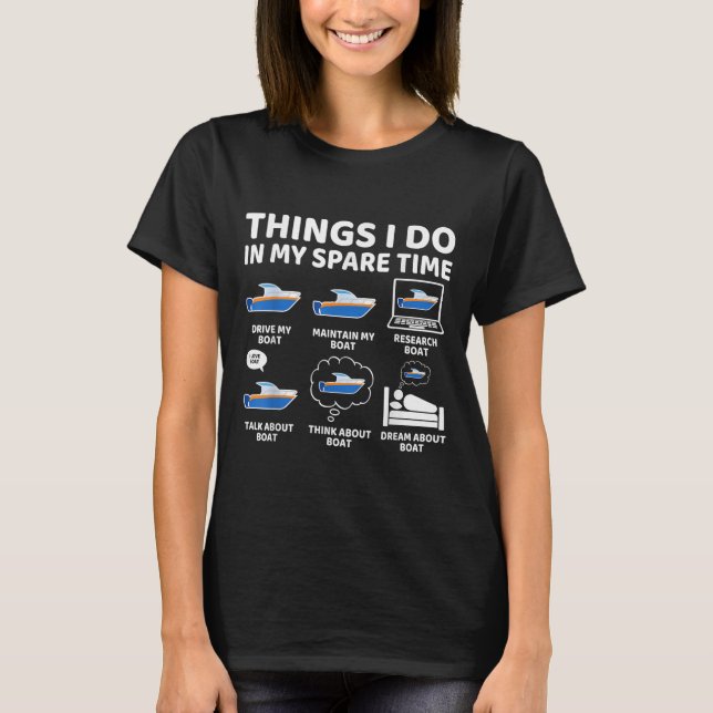 Camiseta Things I Do In My Spare Time Funny Boating Boat En (Anverso)