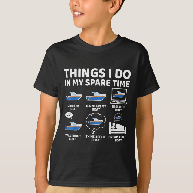 Camiseta Things I Do In My Spare Time Funny Boating Boat En (Anverso)