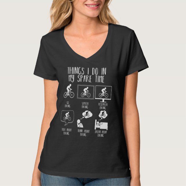 Camiseta Things I Do In My Spare Time Funny Mountain Bike M (Anverso)