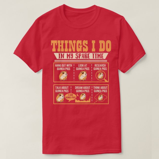 Camiseta Things I Do In My Spare Time Guinea Pig Cavy Lover (Diseño del anverso)