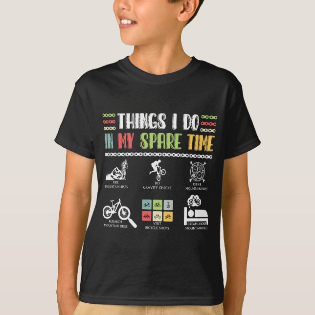 Camiseta Things I Do In My Spare Time - MTB Mountain Bike (Anverso)