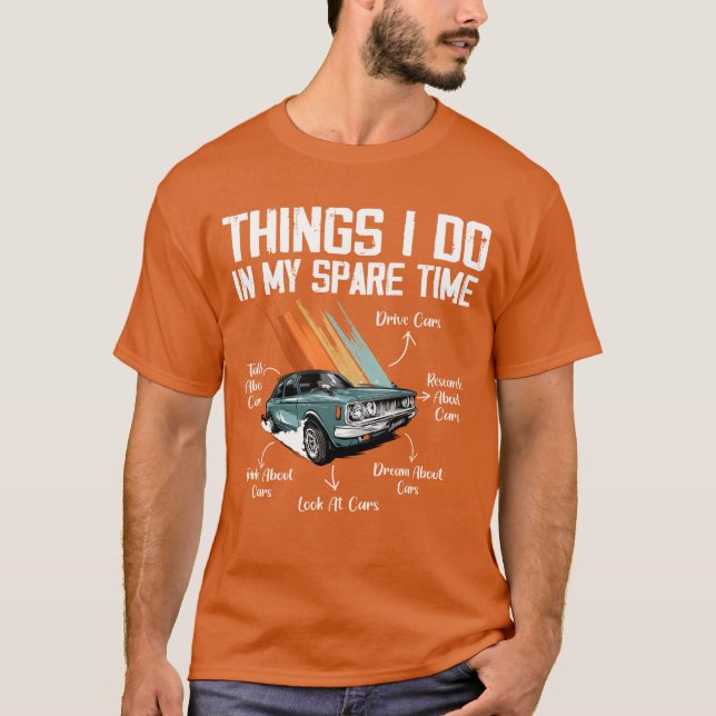 Camiseta Things I Do In My Spareime Car Enthusiast retro fu (Anverso)