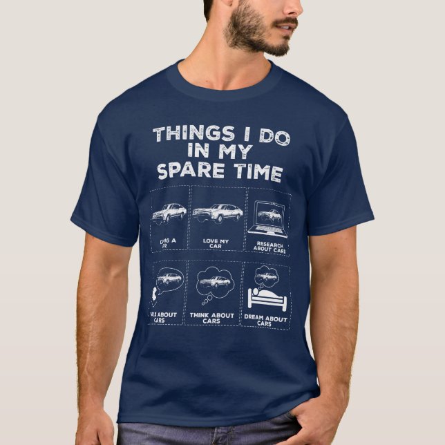 Camiseta Things In My Spareime Car Lover Lover Auto retro g (Anverso)