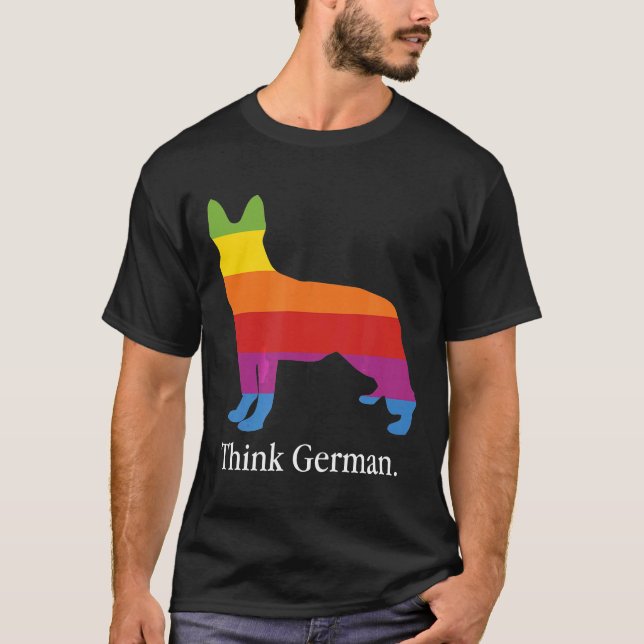 Camiseta Think German Shepherd  Dog Owner Pop Tech Cult Say (Anverso)