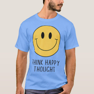 Camiseta Think Happy Thought Motivation Cita 70 Sm amarillo