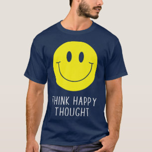 Camiseta Think Happy Thought Motivation Cita 70 Sm amarillo