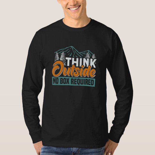 Camiseta Think Outside No Box Required (Anverso)