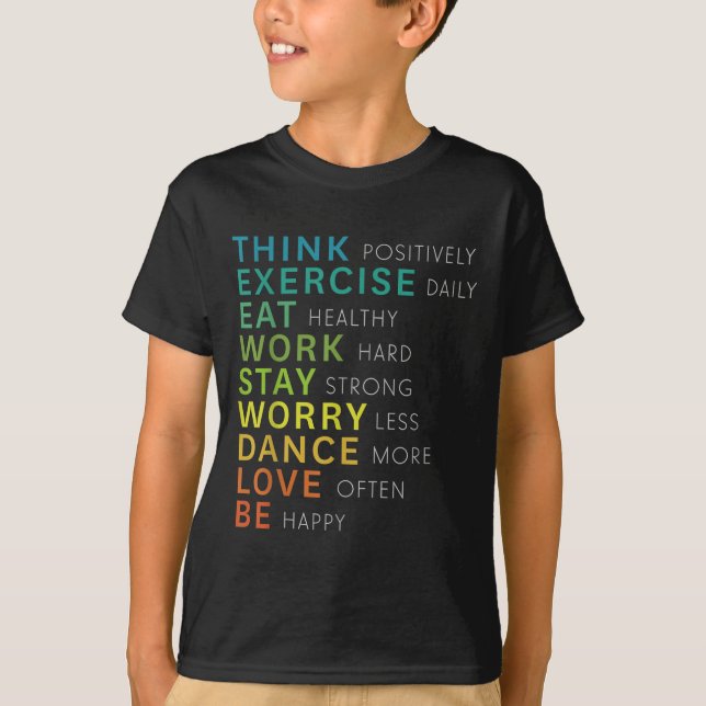 Camiseta Think Sitive Affirmation Insrational Motivational  (Anverso)