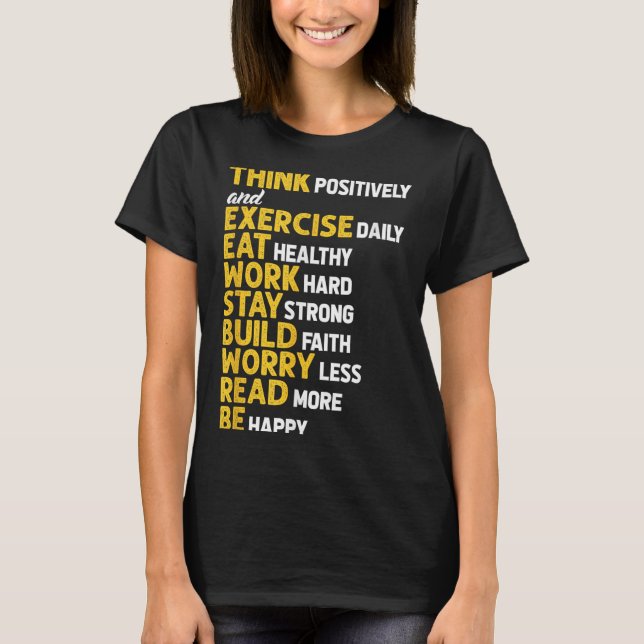 Camiseta Think Sitively Exercise Daily Gym Workout Motivati (Anverso)