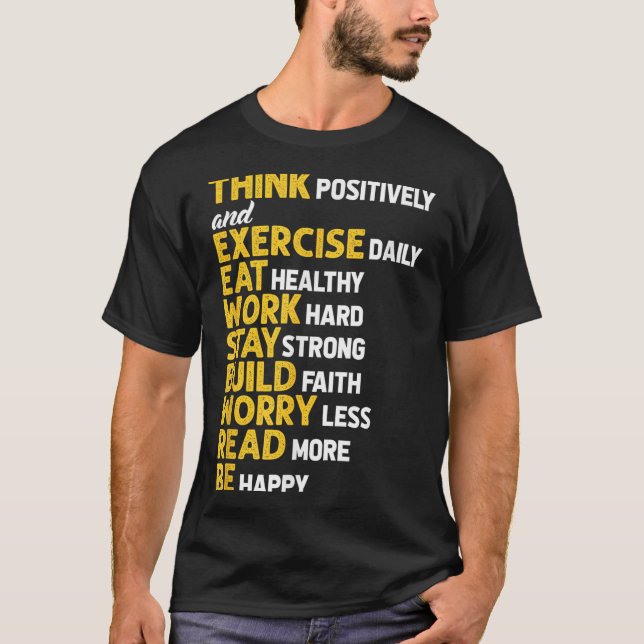 Camiseta Think Sitively Exercise Daily Gym Workout Motivati (Anverso)
