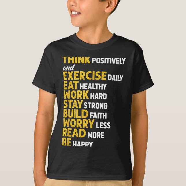 Camiseta Think Sitively Exercise Daily Gym Workout Motivati (Anverso)