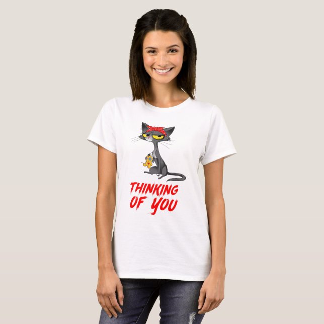 Camiseta Thinking Of You Voodoo Doll Cat (Anverso completo)