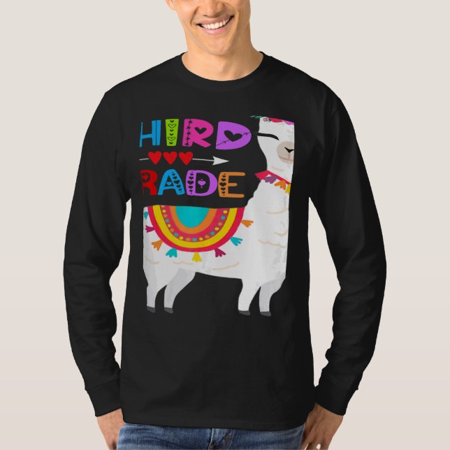 Camiseta Third 3rd Grade Teacher No Prob Llama First Day Gi (Anverso)