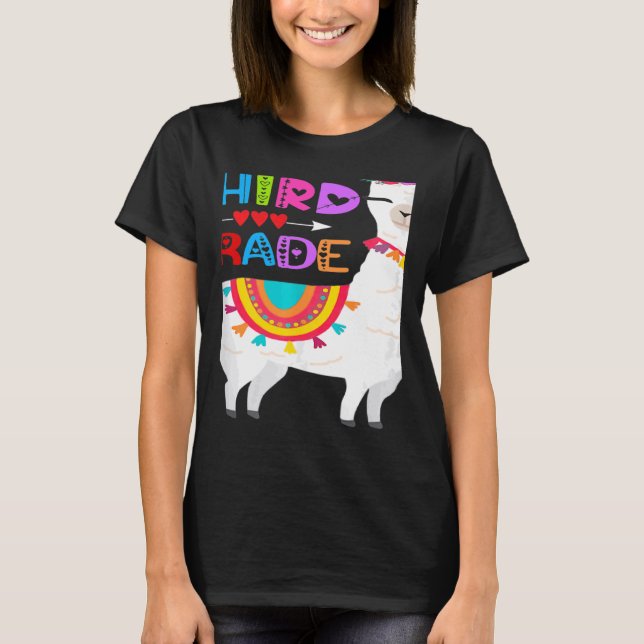 Camiseta Third 3rd Grade Teacher No Prob Llama First Day Gi (Anverso)