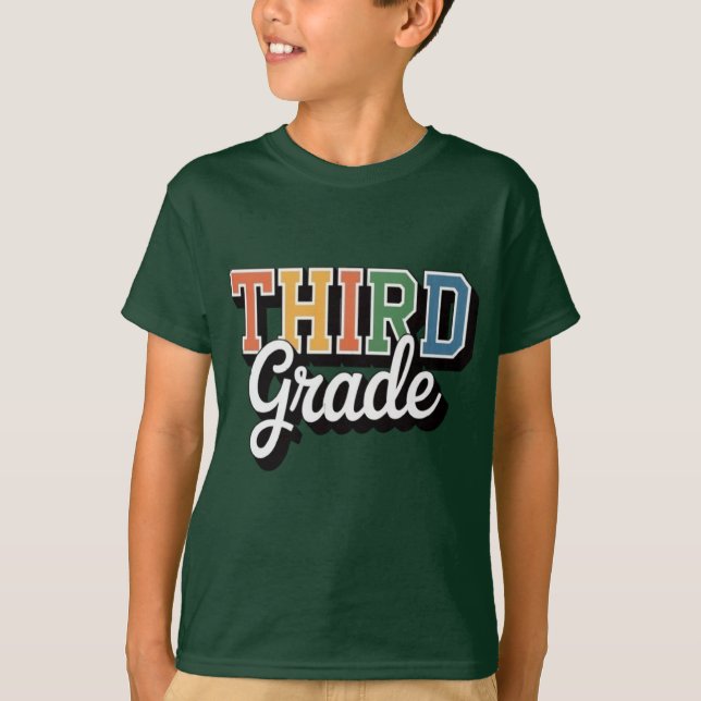 Camiseta Third Grade – Colorful Back to School Design (Anverso)