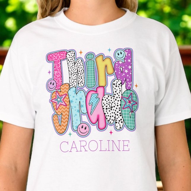 Camiseta Third Grade First Day of School Coquette Custom (Subido por el creador)