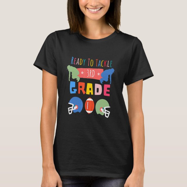 Camiseta Third Grade First Day Of School Football Back To S (Anverso)