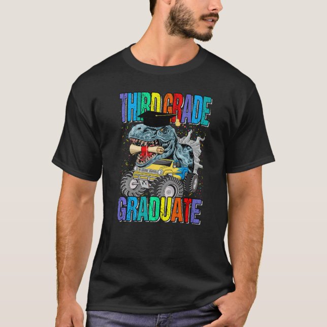 Camiseta Third Grade Graduate Monster Truck Dinosaur Gradua (Anverso)