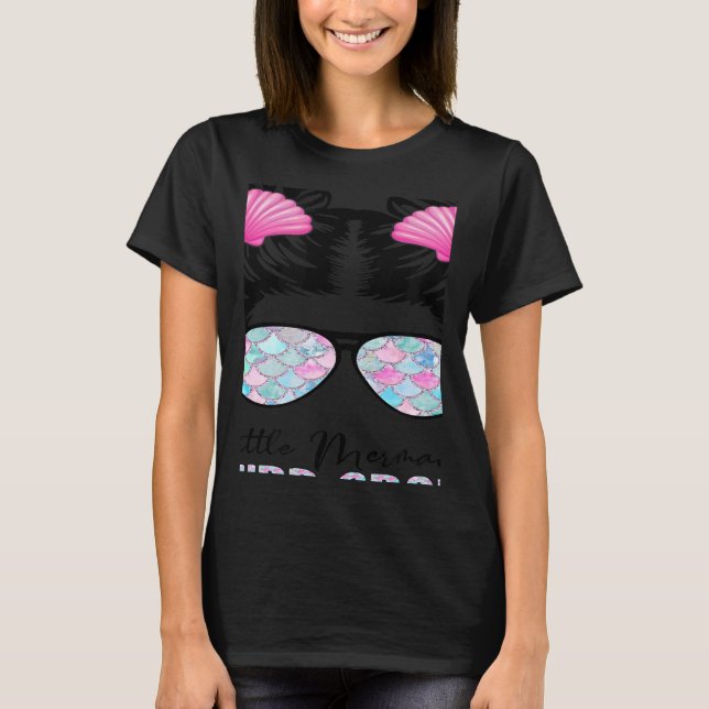 Camiseta Third Grade Mermaid Messy Bun Back To School Tie D (Anverso)