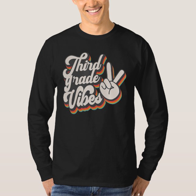 Camiseta Third Grade Vibes  3rd Grade Team Retro 1st Day of (Anverso)
