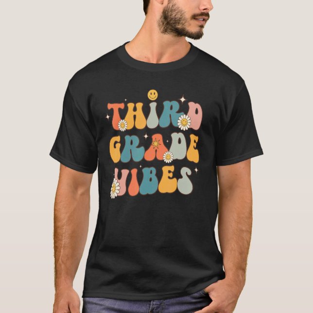Camiseta Third Grade Vibes  3rd Grade Team Retro 1st Day of (Anverso)