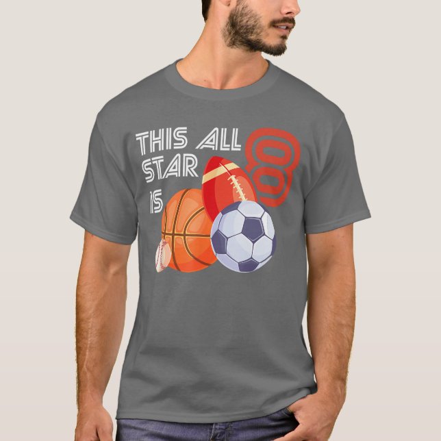 Camiseta This All Star is 8 Year Old Birthday Basketball So (Anverso)