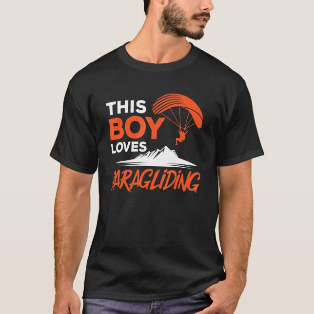 Camiseta This Boy Loves Paragliding Paraglider Paraglide Pa (Anverso)