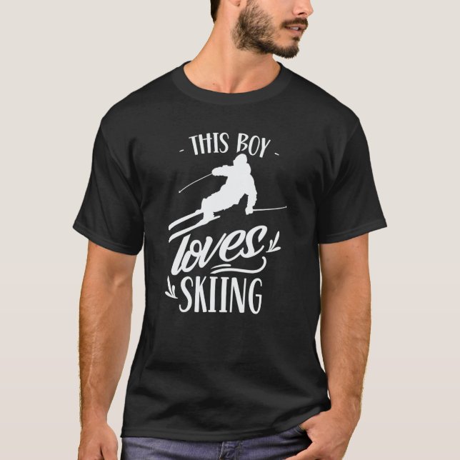 Camiseta This Boy Loves Skiing Skiers Skier Ski Winter Spor (Anverso)