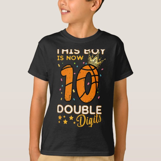 Camiseta This Boy Now 10 Double Digits Crown 10th Birthday  (Anverso)