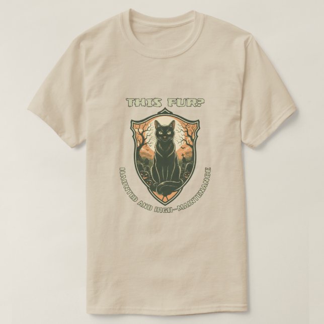 Camiseta THIS FUR? haunted and high maintenance (Diseño del anverso)