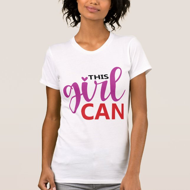 Camiseta This Girl Can Motivational Girl Power Typography (Anverso)