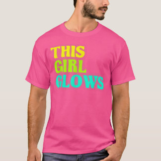 Camiseta This Girl Glows  80's Retro Neon Party T-Shirt Cop