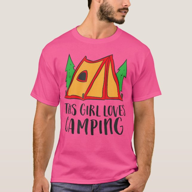 Camiseta This Girl Loves Camping Funny Tent Camping Girl (Anverso)