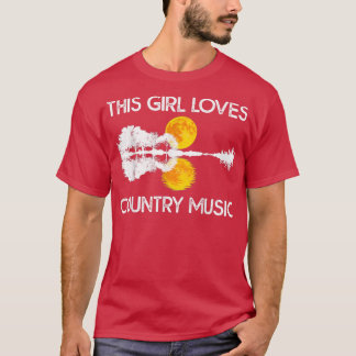 Camiseta This Girl Loves Country Music Tshirt Guitar Lake S